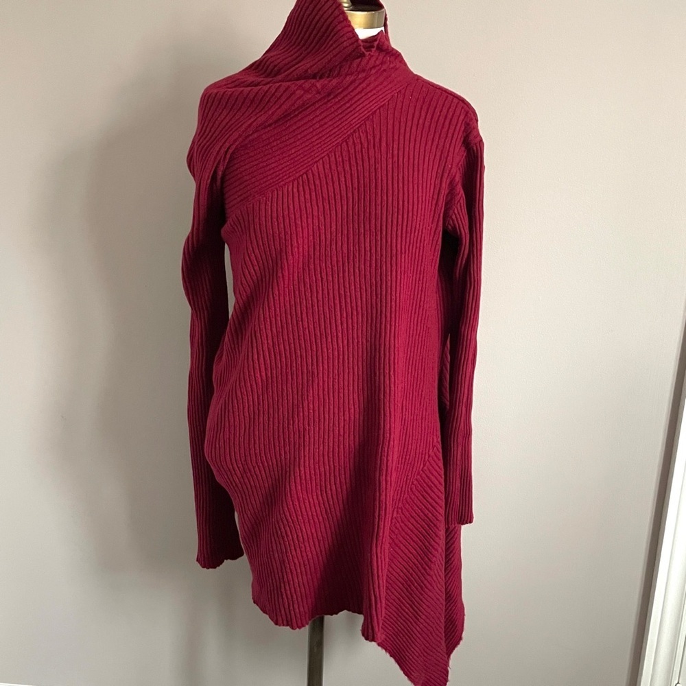 Marques Almeida Burgundy Ribbed Merino Wool Sweater - XS/S - Picture 2 of 12
